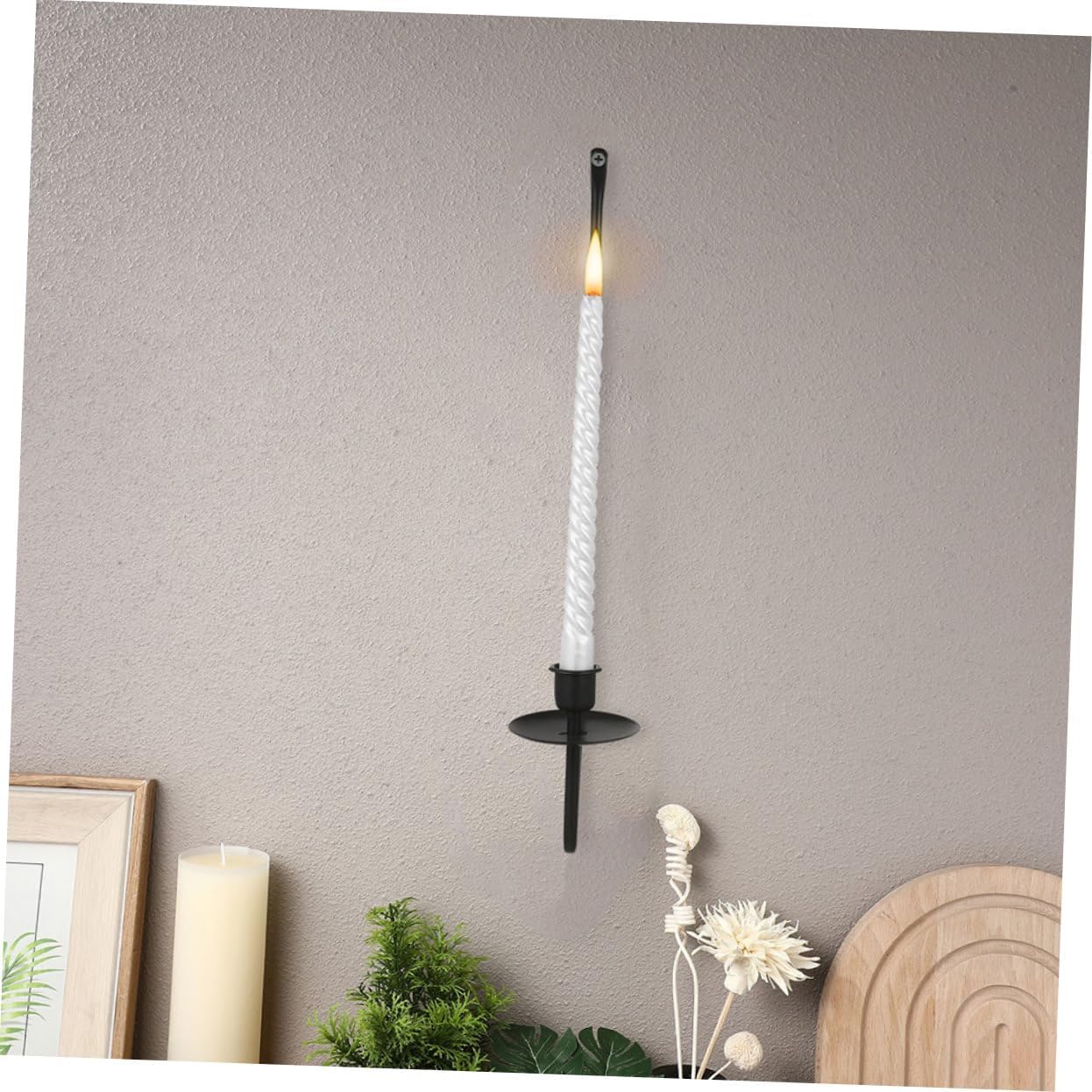 IMIKEYA 4pcs Metal Wall Candle Holders Modern Pillar Sconces for Living Room Farmhouse Fireplace and Wedding Decor Sleek Design for Aesthetic