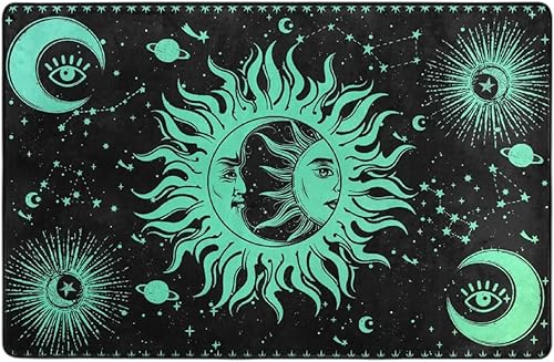 Miniatura 2 de Alfombra de área ultra suave para puerta, alfombra gruesa y acogedora para sala de estar, dormitorio, oficina, alfombra de área a la moda, verde,