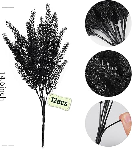 Miniatura 2 de RECUTMS 12 paquetes de flores artificiales de lavanda artificial de plástico para decoración del hogar, boda, cocina, jardín, patio, porche,