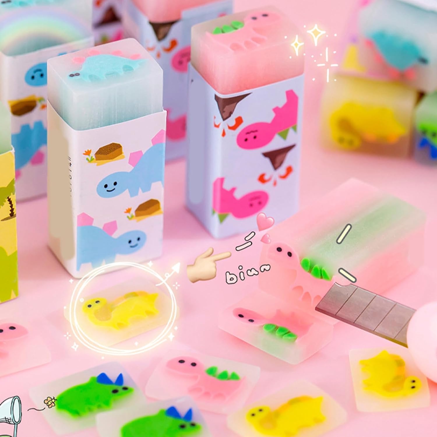 32/36 Pcs Creative Fruit Erasers Funny Pencil Erasers Lovely Animal Eraser Soccer Erasers for and Students