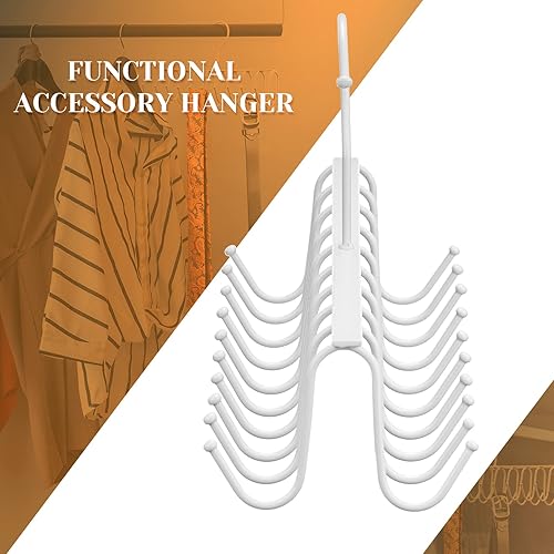 Miniatura 3 de Percha de metal extraíble con ganchos, chales, cinturón y toallas, organizador de almacenamiento, ahorro de espacio, 20 ganchos, 12 x 4 x 3 pulgadas