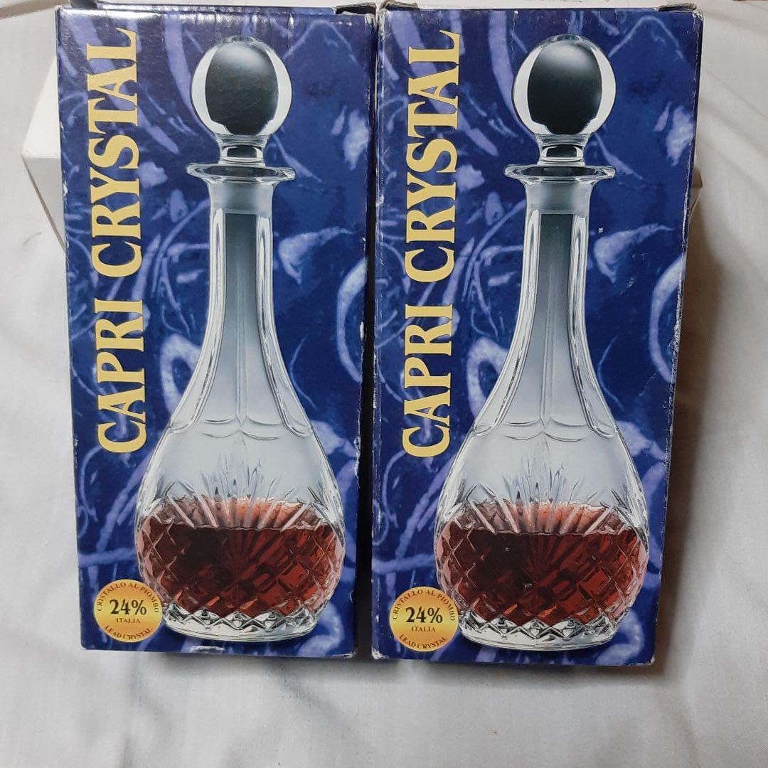 デキャンタ イタリア製 革製 イタリア ヴィンテージ 革張り 栓付き