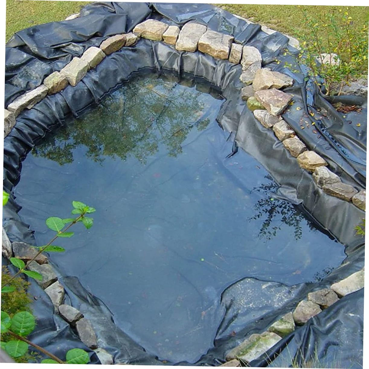 Yardwe Rivestimento per Laghetto per Pesci in Hdpe Ampio e Adatto Laghetti per Pesci di Varie Dimensioni Prevenzione Efficaci delle Perdite d Acqua Resistente e Durevole Taglio Comodo