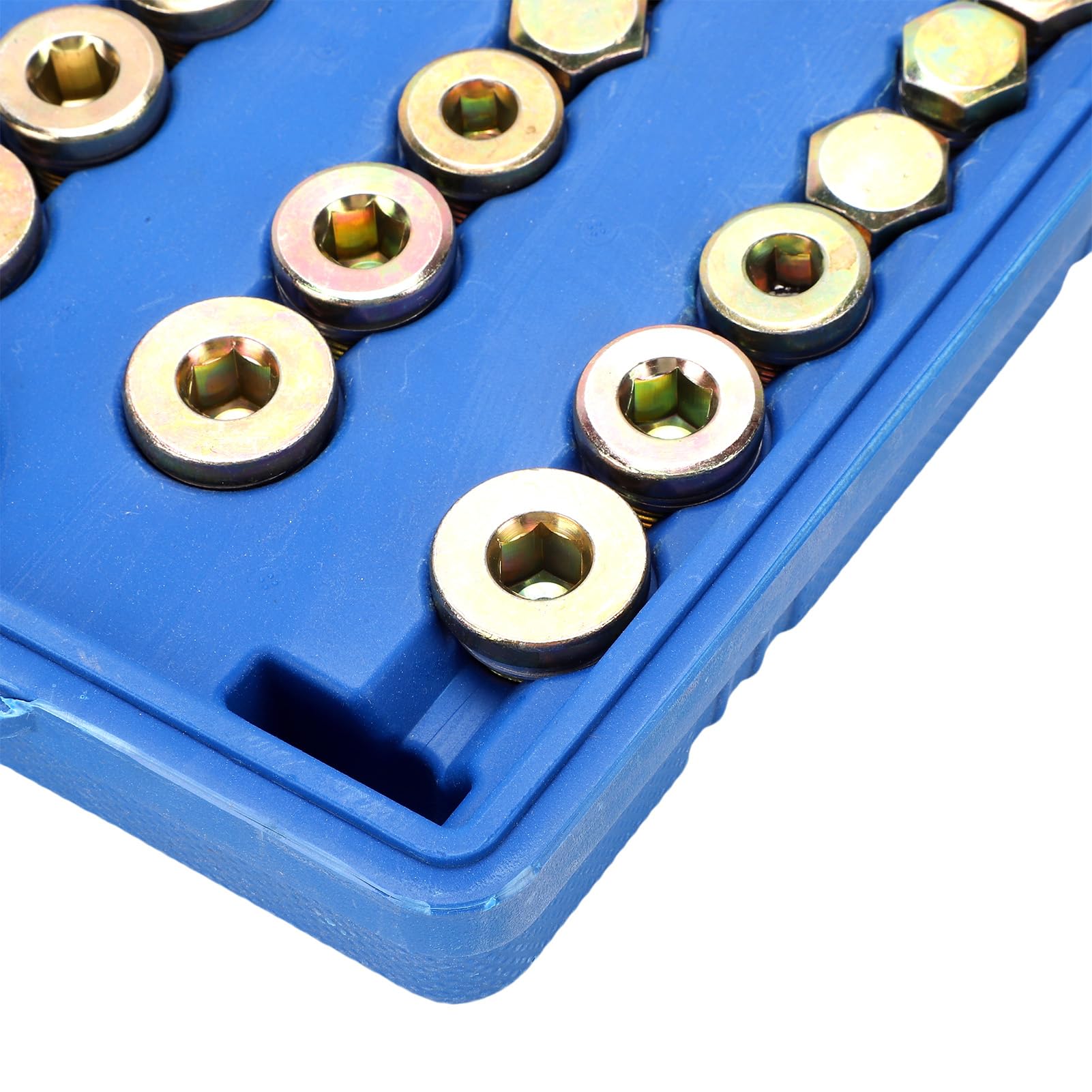 Kit di Riparazione Tappo di Scarico Coppa Olio Motore da 114 Pezzi, Set di Strumenti di Riparazione Filettatura Automatica in Acciaio Legato, Adatto per la Maggior Parte delle (114 pezzi)