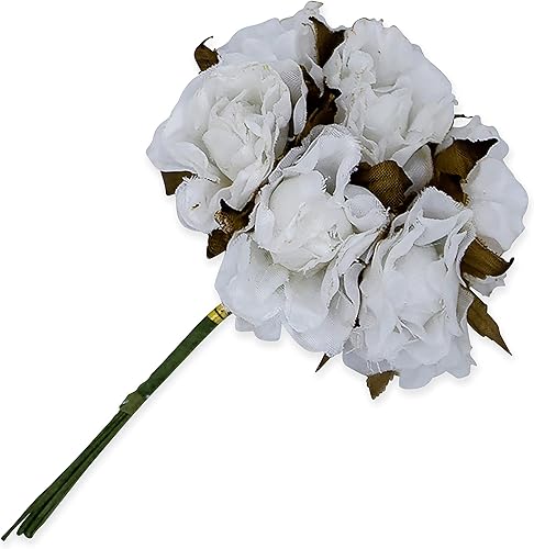 Miniatura 2 de Expo International Flores de tela (paquete de 6) Melocotón Melocotón,Blanco