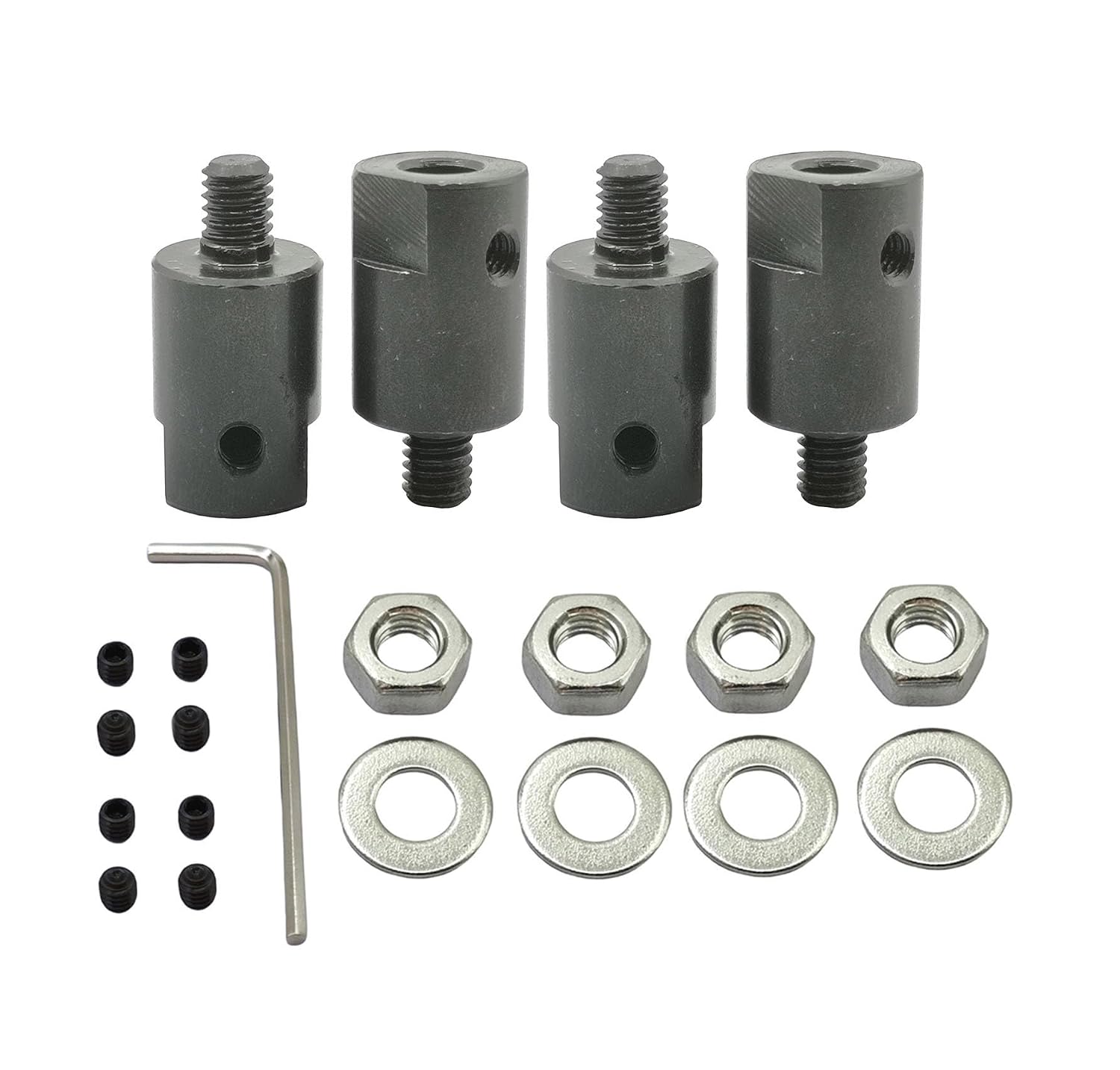 4 Sets M6 5mm Motor Shaft Coupling,Motor Shaft Coupler Sleeve Coupling Chuck Adapters for Saw Blade Connection Joints Power Tool Accessories