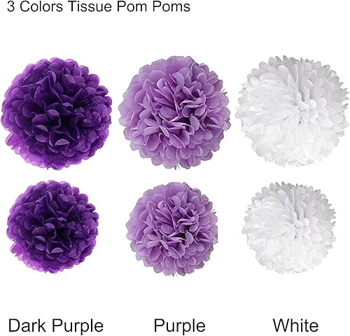 Miniatura 2 de Decoraciones de cumpleaños, pancarta de feliz cumpleaños con pompones de papel de seda y decoración de remolinos colgantes para decoraciones de