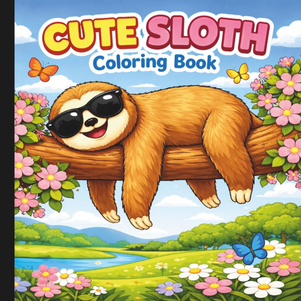 Cute Sloth Coloring Book: Mammal Coloring Book For All Ages