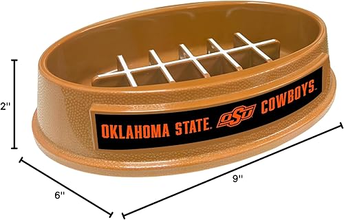 Miniatura 269 de NCAA Super-Bowl Iowa Hawkeyes - Cuenco para perros de alimentación lenta con diseño de fútbol para una digestión saludable. Cuenco antideslizante