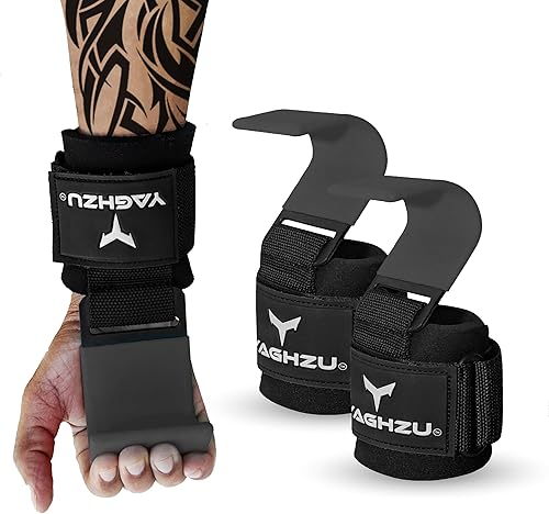 Miniatura 12 de Ganchos de levantamiento de pesas, correas acolchadas para levantamiento de pesas, correas de muñeca para hombres y mujeres, correas de peso muerto