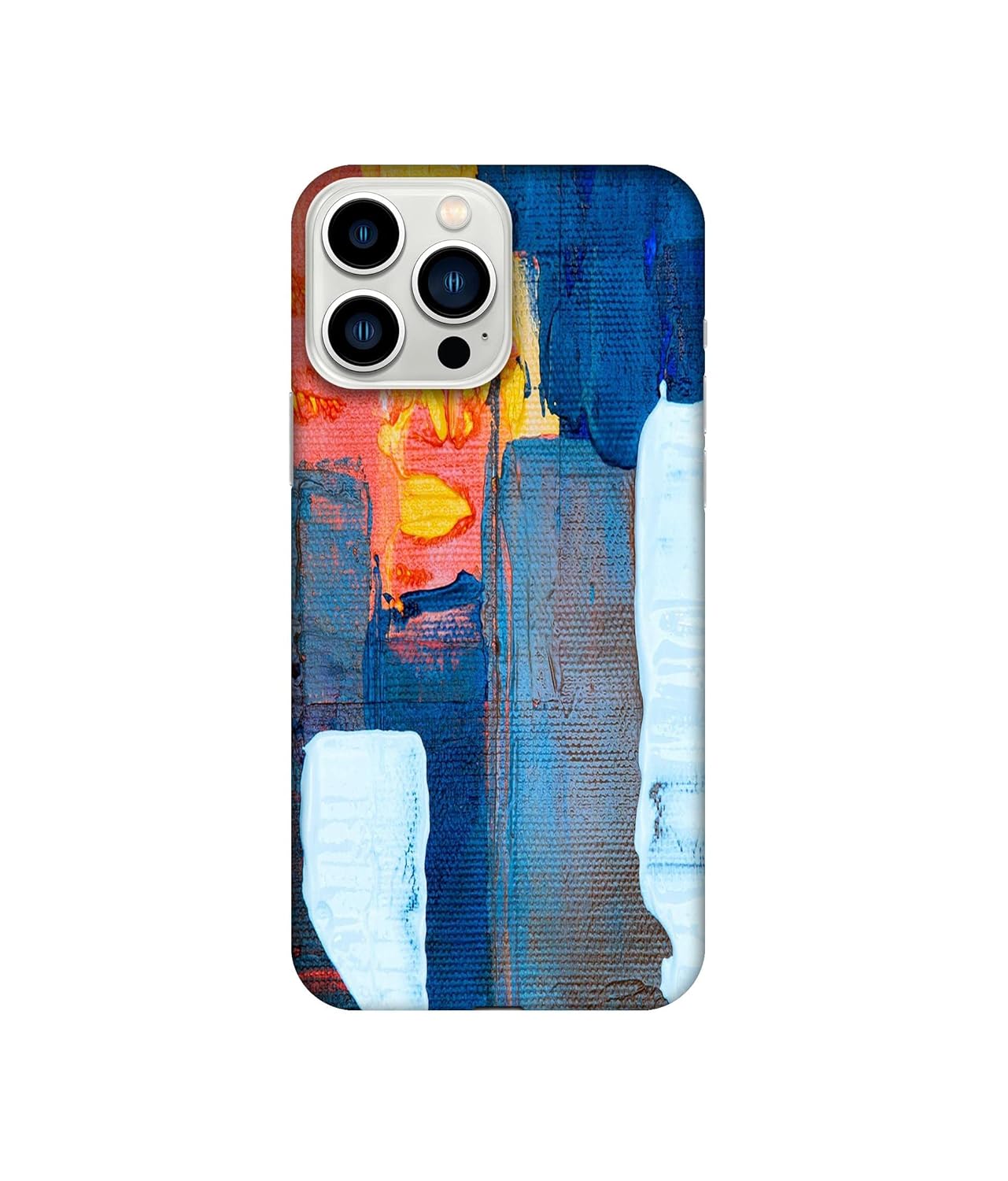 Amazon Brand – Solimo Designer Canvas with Blue Paint 3D Printed Hard Back Case Mobile Cover for Apple iPhone 13 Pro Max (Plastic_Multicolor) offers donot miss