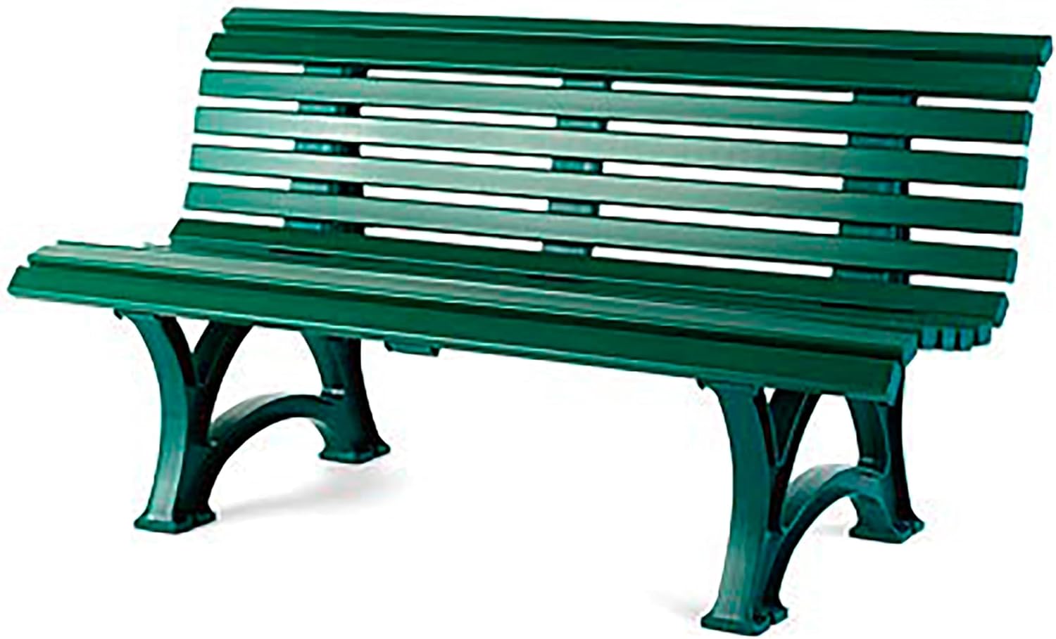 Plow & Hearth Weatherproof German PVC Outdoor Bench | 3-Seat | Holds Up to 500 lbs | Garden Patio Porch Park Deck | Steel and Resin (Green)
