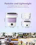 16L laveuse portable, Petit lave-linge pliable avec laveuse le panier de spin, 3 Modes de nettoyage Convient pour les sous-vêtements Bébé Petits Vêtements, Design pliable Idéal pour Hôtel Camping Appartement Maison