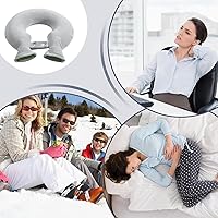 Vista 2 de Botella de agua caliente para cuello y hombro con funda de franela extraíble y cierre a presión ajustable, alivio del dolor, comodidad cervical