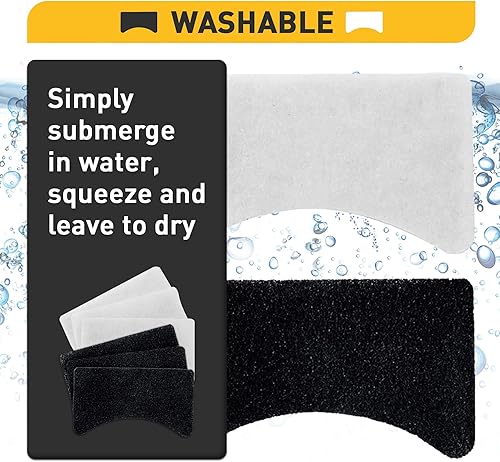 Miniatura 5 de 6 paquetes de filtros de repuesto de vapor de carbón y aceite, compatible con freidora eléctrica de 1.5 litros, blanco y negro, 12 piezas en total