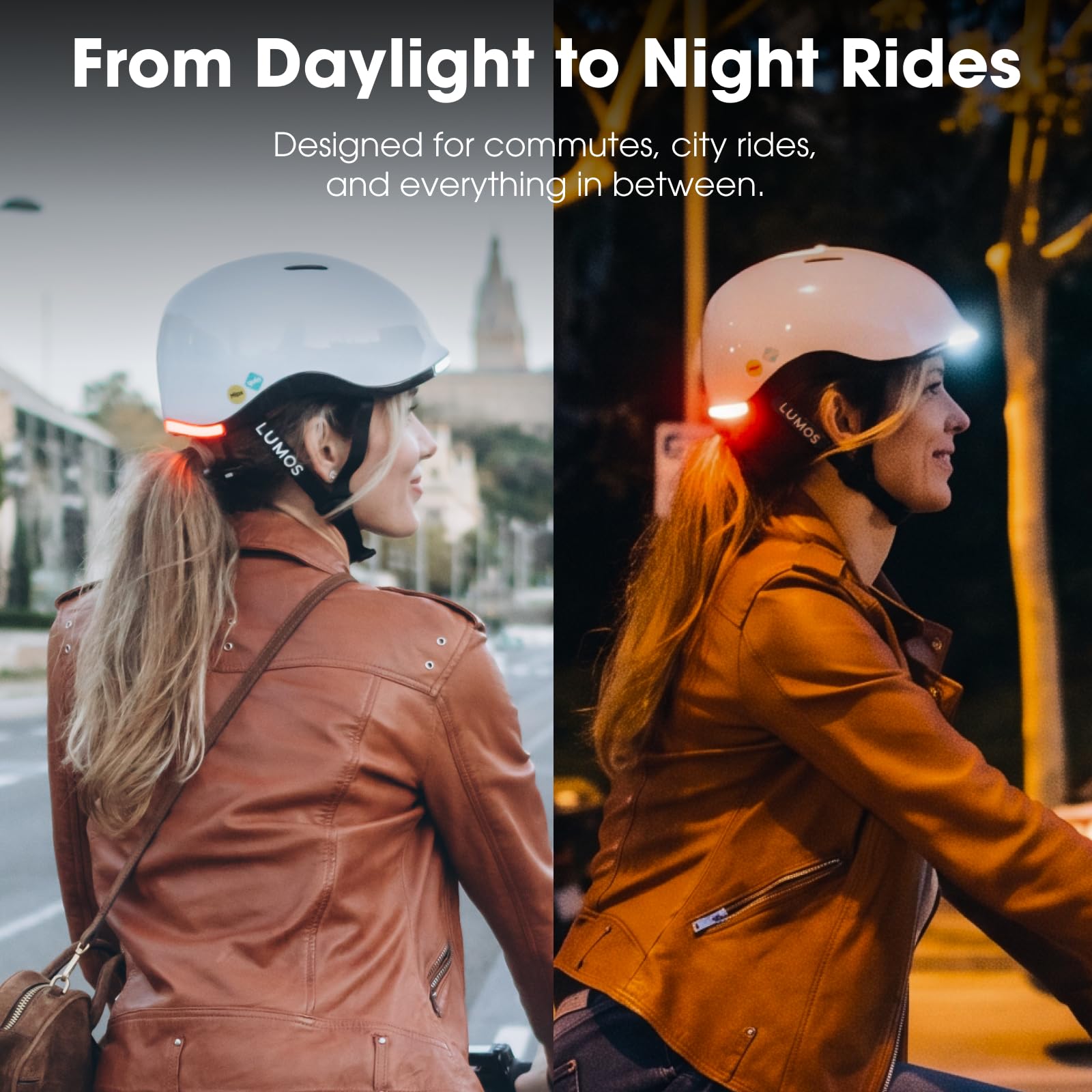 Lumos Nyxel Smart Bike Helmet, Customizable Front and Back LED Lights with Turn Signals, 360° Visibility App Controlled Comfortable & Lightweight Skateboard Urban Helmet for Adults, Men Women