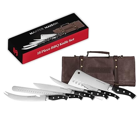 Master Maison 15 Piece BBQ Knife Set (Black)
