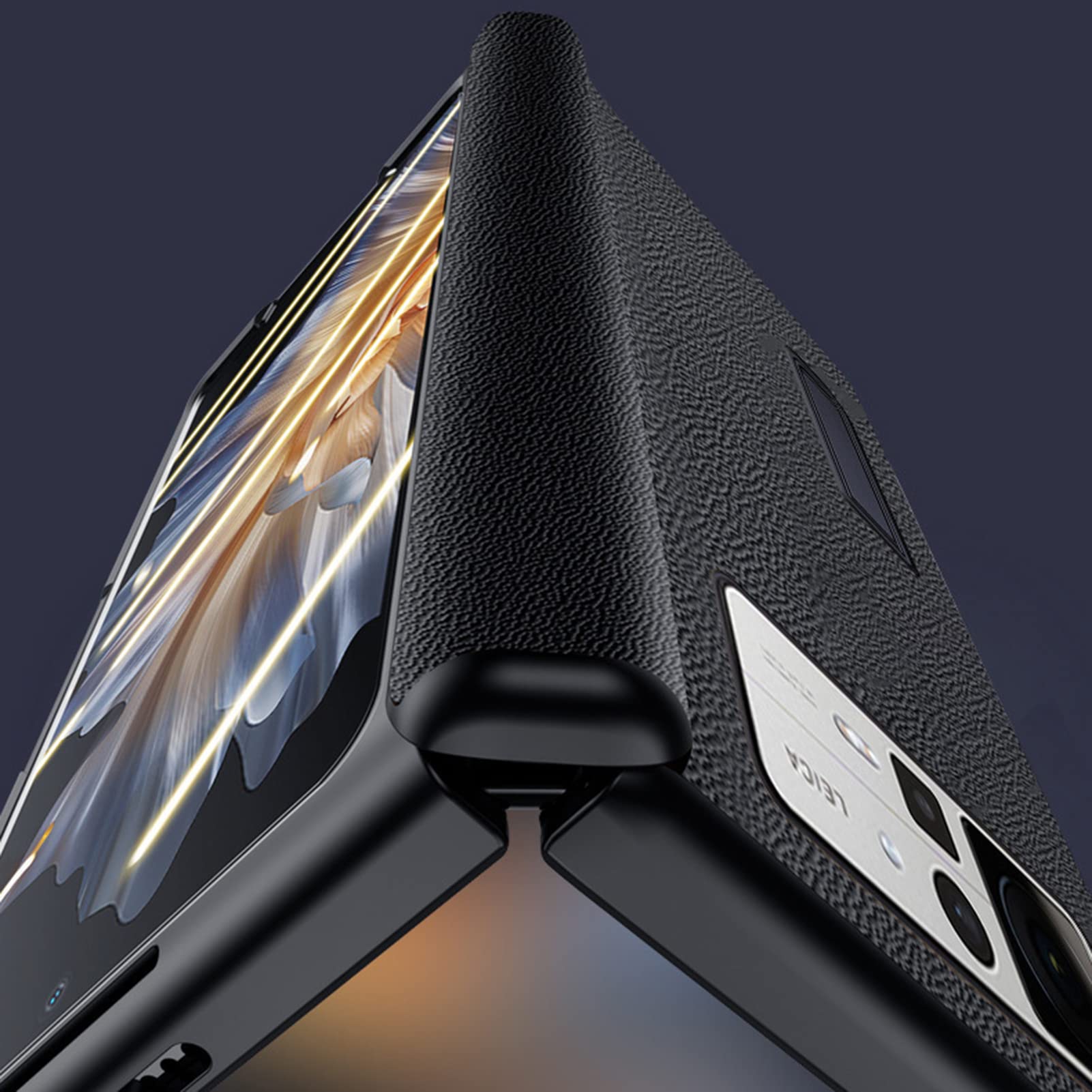 Etui z prawdziwej skóry do Xiaomi Mix Fold2, etui na telefon komórkowy z klapką i ochroną ekranu, ochrona zawiasów, skóra nappa Cowide, etui ochronne, styl biznesowy, niebieskie1
