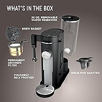Vista 6 de Ninja Cafetera Una sola porción Prepara con cápsulas de café y molidos Compatible con cápsulas de café K-Cup 4 estilos de preparación