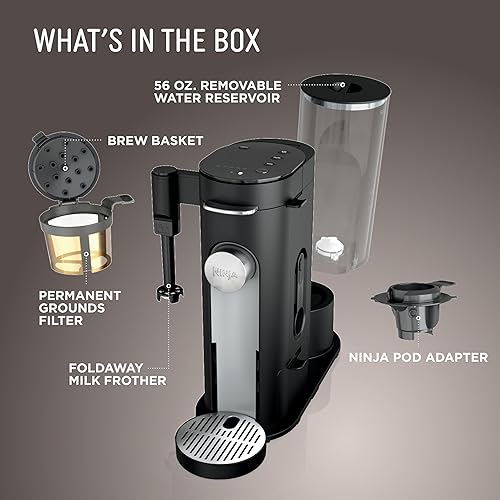Miniatura 6 de Ninja Cafetera Una sola porción Prepara con cápsulas de café y molidos Compatible con cápsulas de café K-Cup 4 estilos de preparación