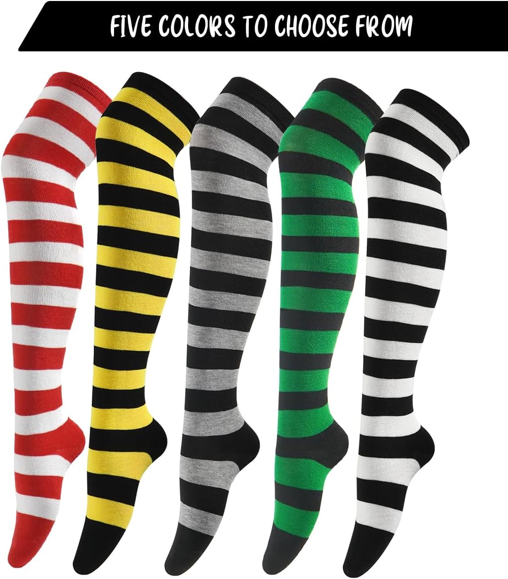 MESU Womens Stripe Extra Long Thigh Over the Knee High Socks High Boot Stockings - Image 7