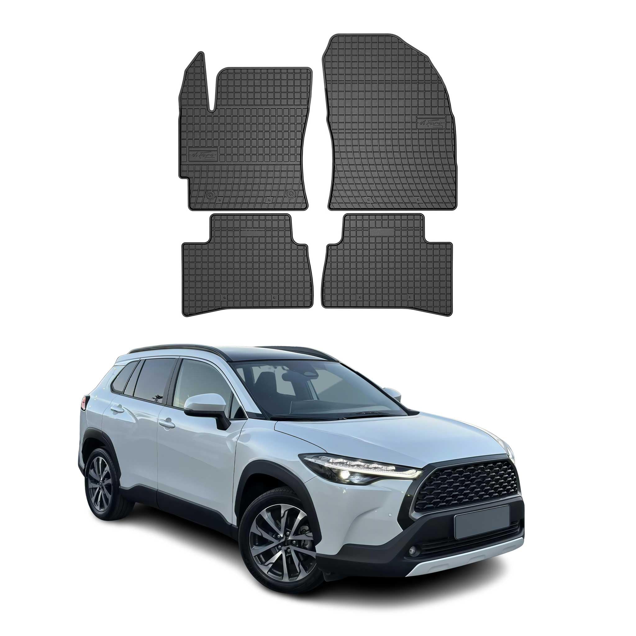OMAC Fußmatten für Toyota Corolla Cross 2021-2026 Gummi 4X Schwarz