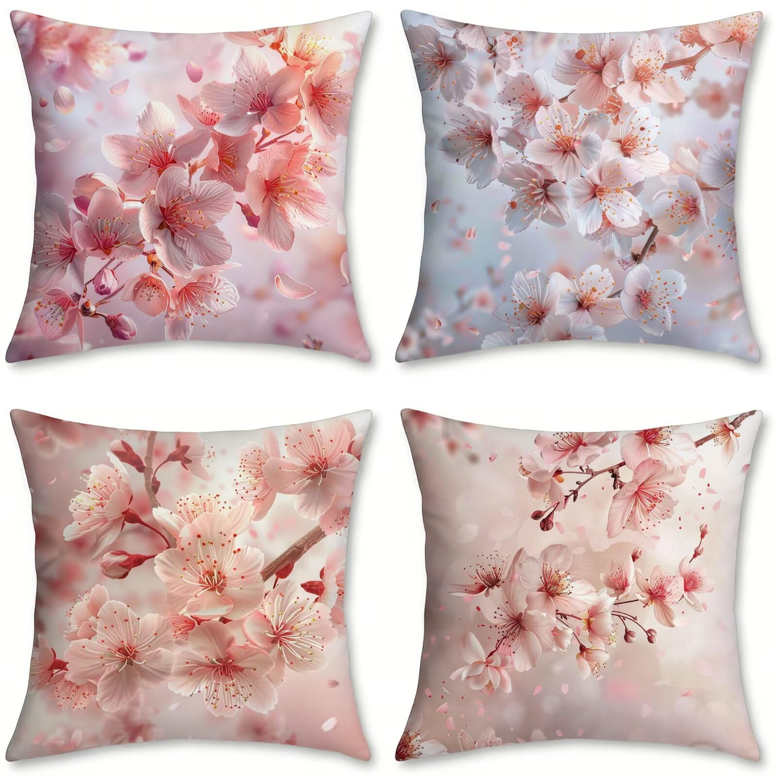 Fundas de cojín 70x70 cm rosa flor de cerezo para crear un porche acogedor y chic