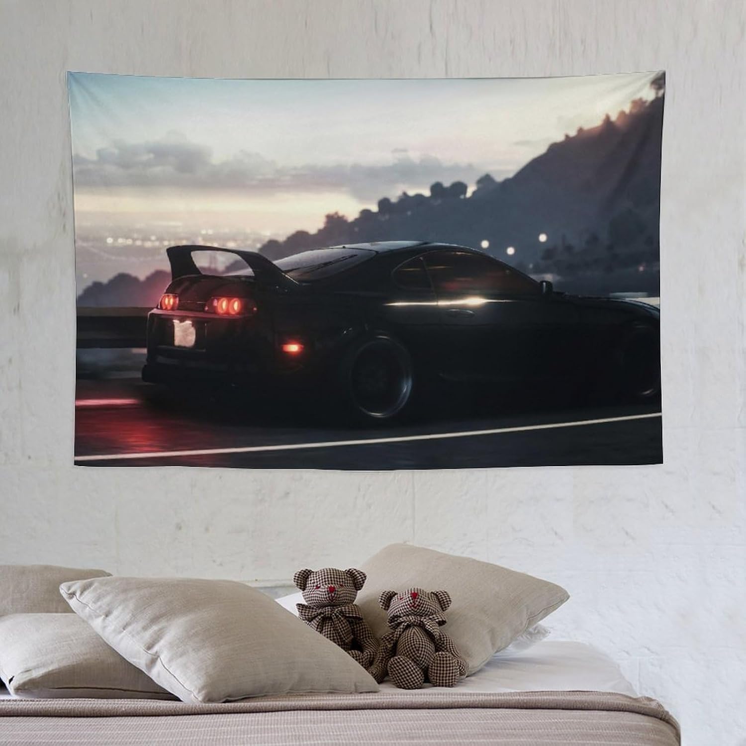 josnmre Japanese Sports Car Jdm Mk4 Cool Tapestry Wall Hanging Funny Wall Tapestry for Bedroom Living Room Office Classroom Dorm Ceiling Home Wall Decor Art Tapestries 40"x60"