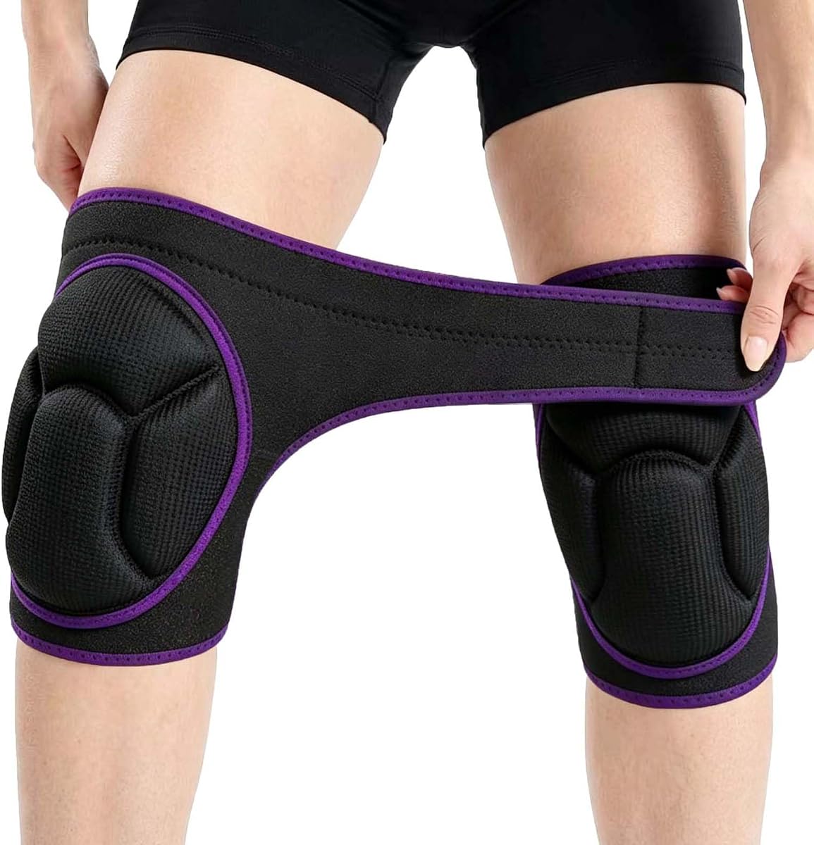 Garden Knee Pads for Adult, Adjustable Kneeling Pad for Women, Purple Large | Work Kneepads for Gardeners, Scrubbing Floors, House Cleaning, Safety Pads for Flooring, Weeding, Crawling - Easy Fit & Clean