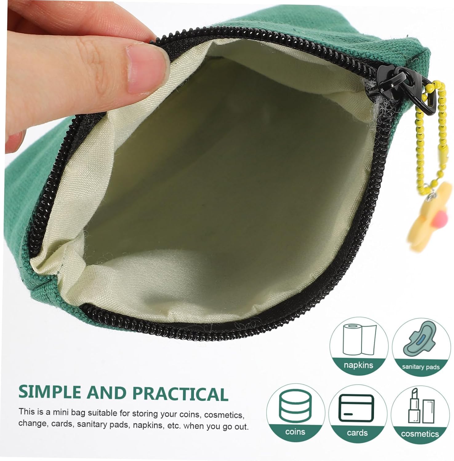 1pc Cute Sanitary Napkin Storage Bag Cash Pouch for Cards Coins Earphones Lightweight Organization Pouch for Daily Use
