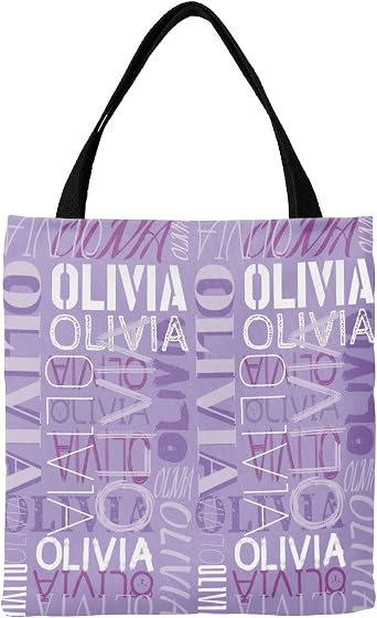 Customized Canvas Tote Bag with Name Personalized Custom Tote Bag for Women Men Adult