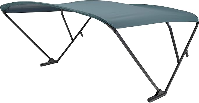 SureShade Power Pontoon Bimini Top - Black Anodized Frame, Green Fabric