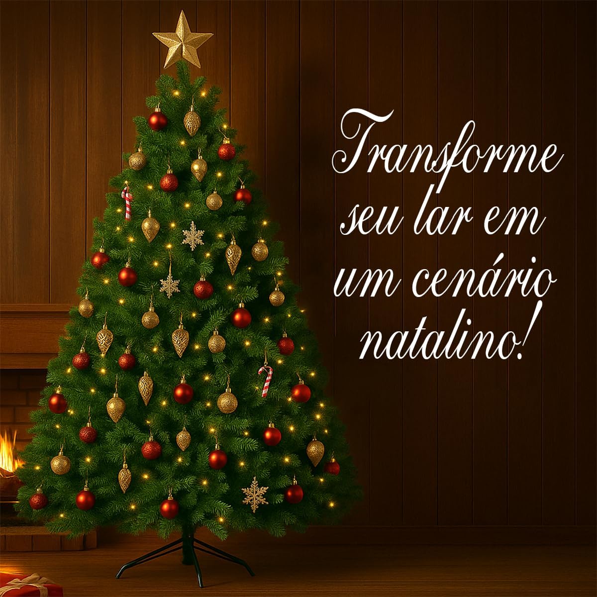 Árvore de Natal Super 1,80m Pinheiro Luxo 850 Galhos, Cheia, Realista e com Base de Ferro Reforçada Decoração Natalina