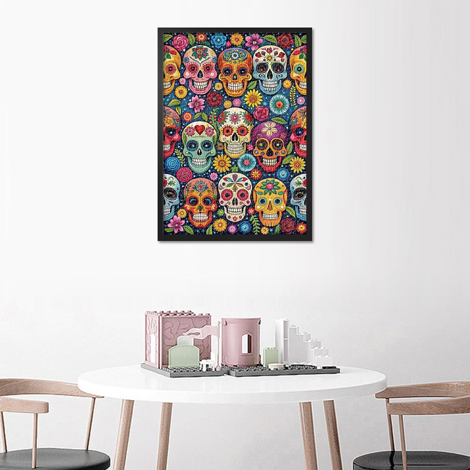 1000 Piece Puzzle for Adults - Vibrant Day of The Dead Jigsaw Puzzles, Colorful Skulls & Festive Artwork Adult Puzzles 1000 Pieces, Premium Puzzle Board - 27.5x19.7 Inches