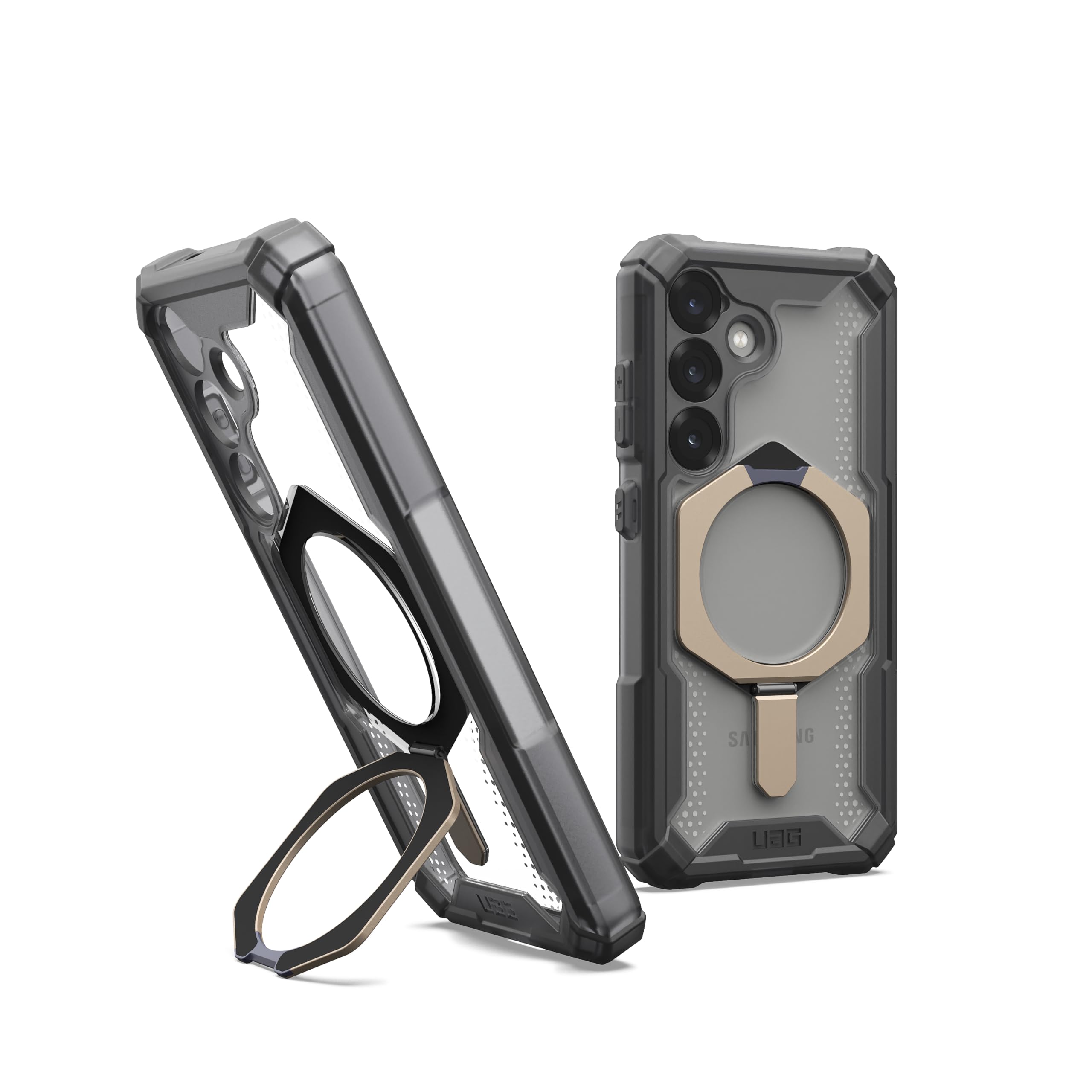 URBAN ARMOR GEAR Plasma XTE Custodia per Samsung Galaxy S25 (progettata per Samsung certificata, custodia compatibile con ricarica wireless) ash (trasparente) titanio