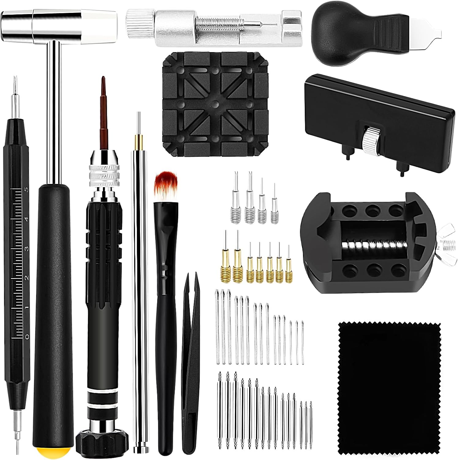 Oridolly Kit Outil Montre, Kit Changement Pile Montre, Reparation Outil Montre-Bracelet, Ouvre Boitier, Chasse Goupille, Tournevis Horlogerie Demontage