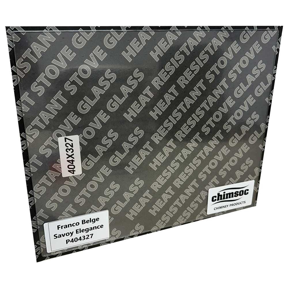 Chimsoc Clear Replacement Stove Glass - Franco Belge Savoy Elegance (404Mm X 327Mm Rectangular)