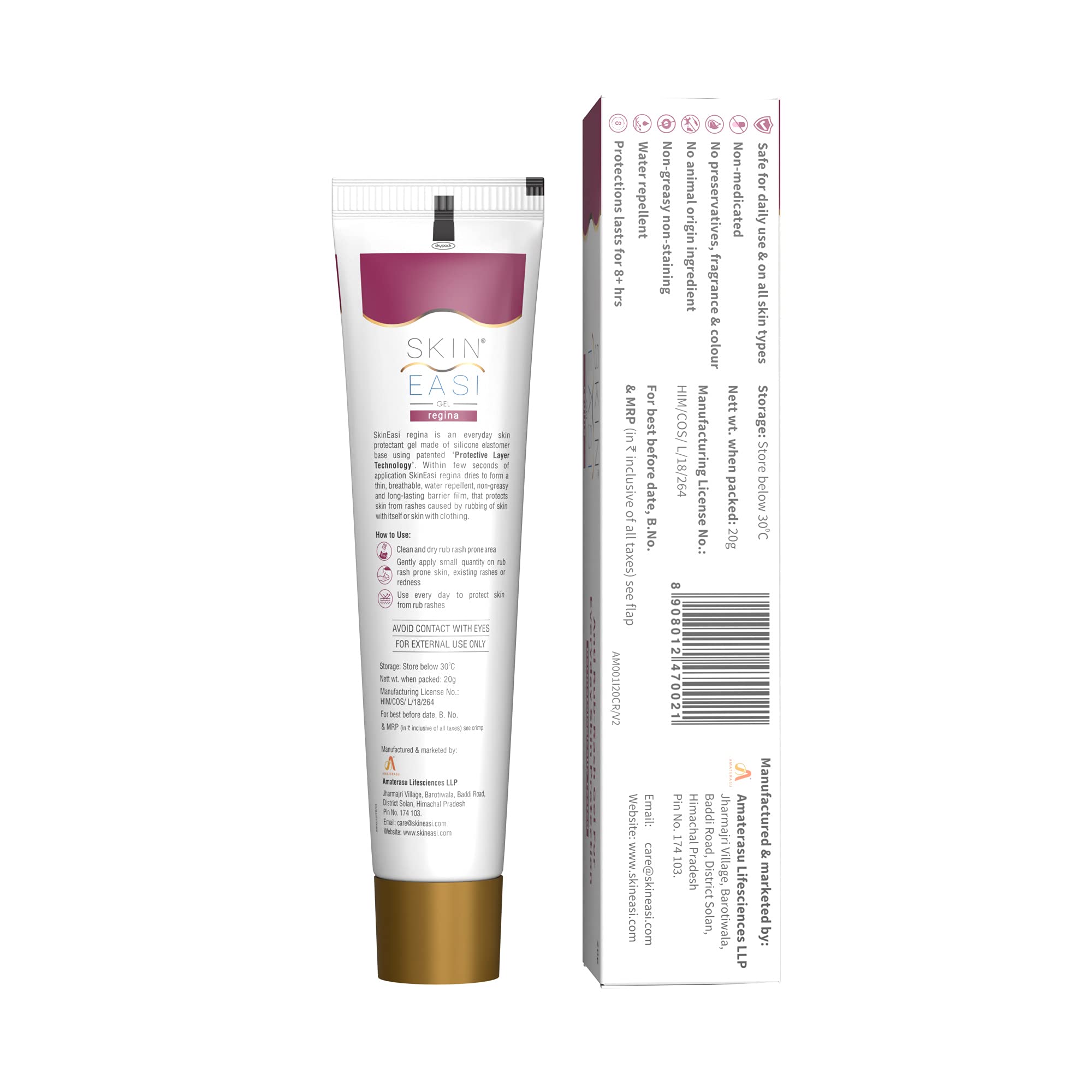Amaterasu Skineasi Regina Gel. Prevents Skin Rash Due To Bra Strap Rash