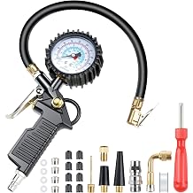 Tyre Inflation Gauge 220 PSI Multifunctional Air Pressure Gauge with Valve Core Tool Compressor Accessories Digital Tyre Pressure Gauge for Car Motorcycle Bicycle Truck