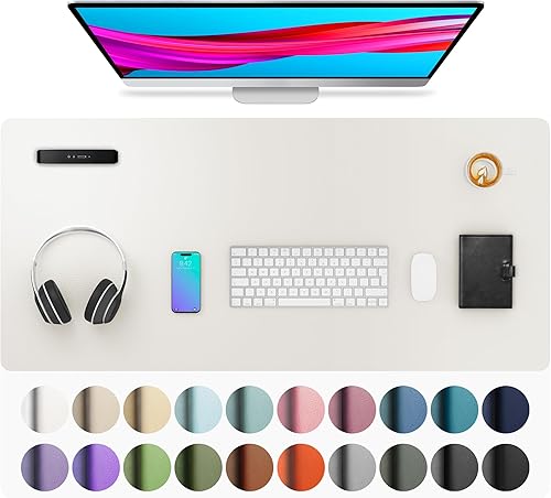 Miniatura 81 de Aothia - Protector de escritorio de cuero sintético, base para mouse, superficie antideslizante e impermeable para escribir y para laptop, para