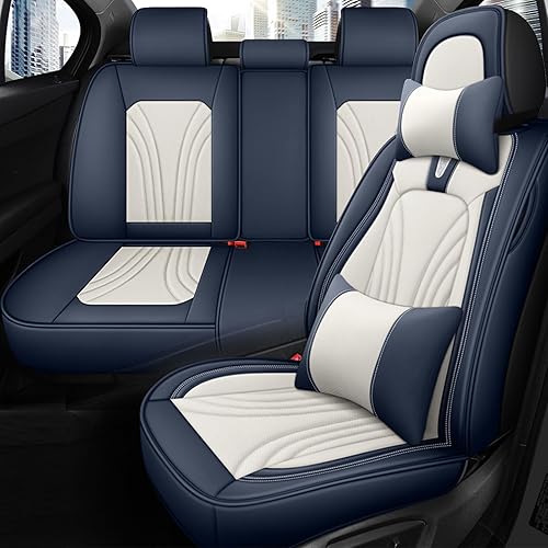 Miniatura 1 de Fundas de asiento de automóvil para Nissan Rogue 2014-2023, impermeables, de piel sintética, compatibles con bolsas de aire, funda protectora de