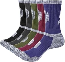 YUEDGE Men's Socks, Thick, Cotton, Cushioning, Climbing, Sports Socks, Work Socks, 5 Pairs, 9.1 - 11.8 inches (23 - 30 cm)