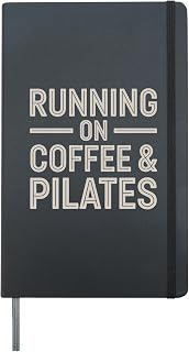 Pilates Art For Men Women Fitness Instructor Pilates Lover Hardcover Journal, Black