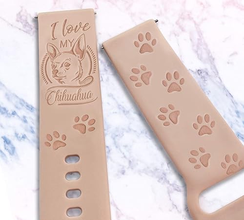Miniatura 2 de Dog Breed Personalized Custom Watch Band 20mm compatible with Samsung Watch Galaxy Active / Active2 / Gear S4 /S2 Silicone Engraved