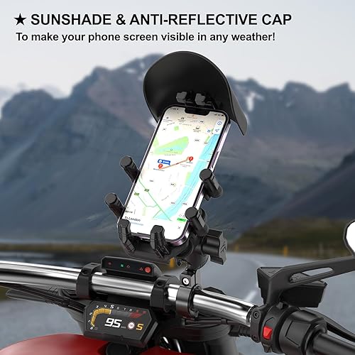 Miniatura 3 de iMESTOU Soporte de teléfono para motocicleta antivibración, amortiguador de golpes, base de montaje de bola de 1 pulgada, giratoria de 720, se