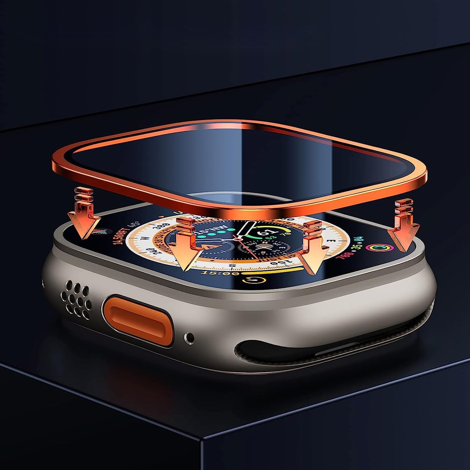 Per Apple Watch Ultra 49mm Mijobs Custodia Per Orologio Con Cornice Ultrasottile Per PC (bianco Trasparente - Foto 14