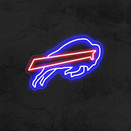 Queen Sense 30"x18" Buffalos Sports Team Bill LED Sign Light Neon Signs Lights Wall Party Decor Flex Lamp Flex544