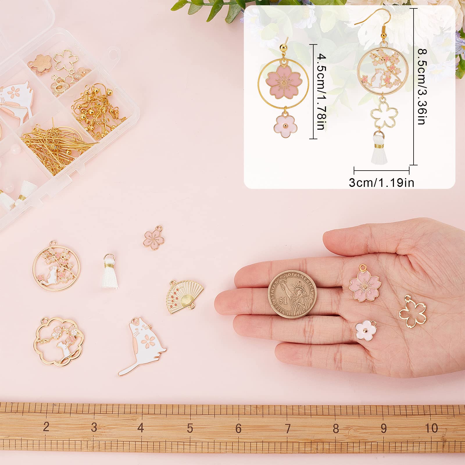 SUNNYCLUE 20 Pièces Breloques Chat Mignons - 10 Styles Émail Strass Alliage Or Pour Bijoux