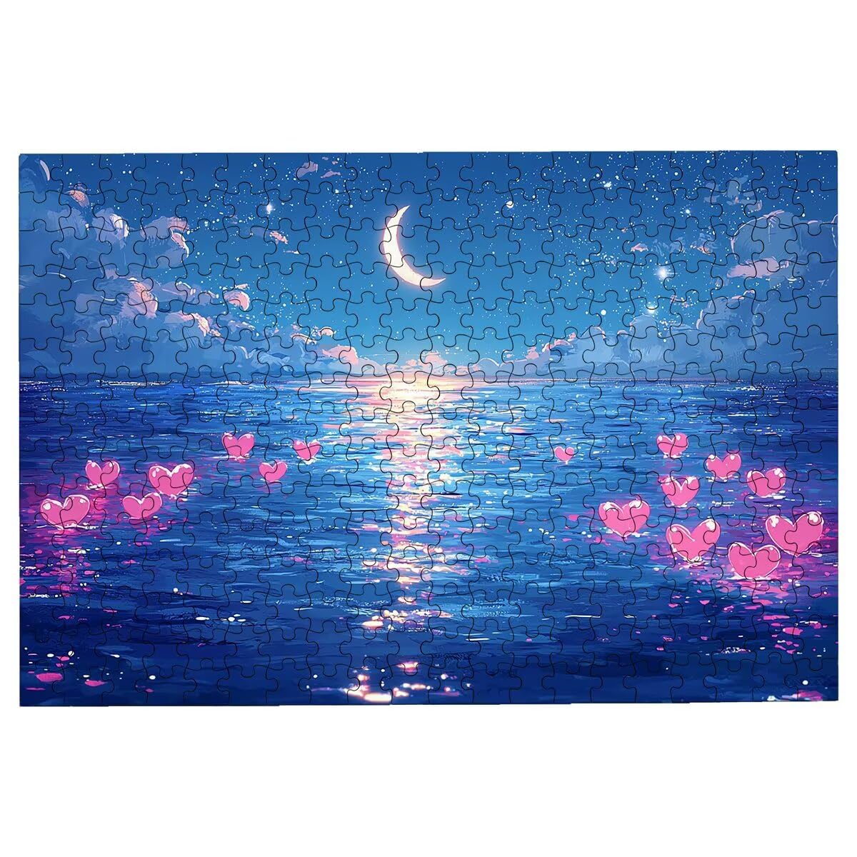 Puzzle 5000 Pezzi Luna, Puzzle Adulti Cuore, Puzzles in Legno con Squisita Scatola di Imballaggio, Classici Puzzles Educativi per Adulti eTutta La Famiglie, Come Regalo Uomo, Decorazioni Casa -3179