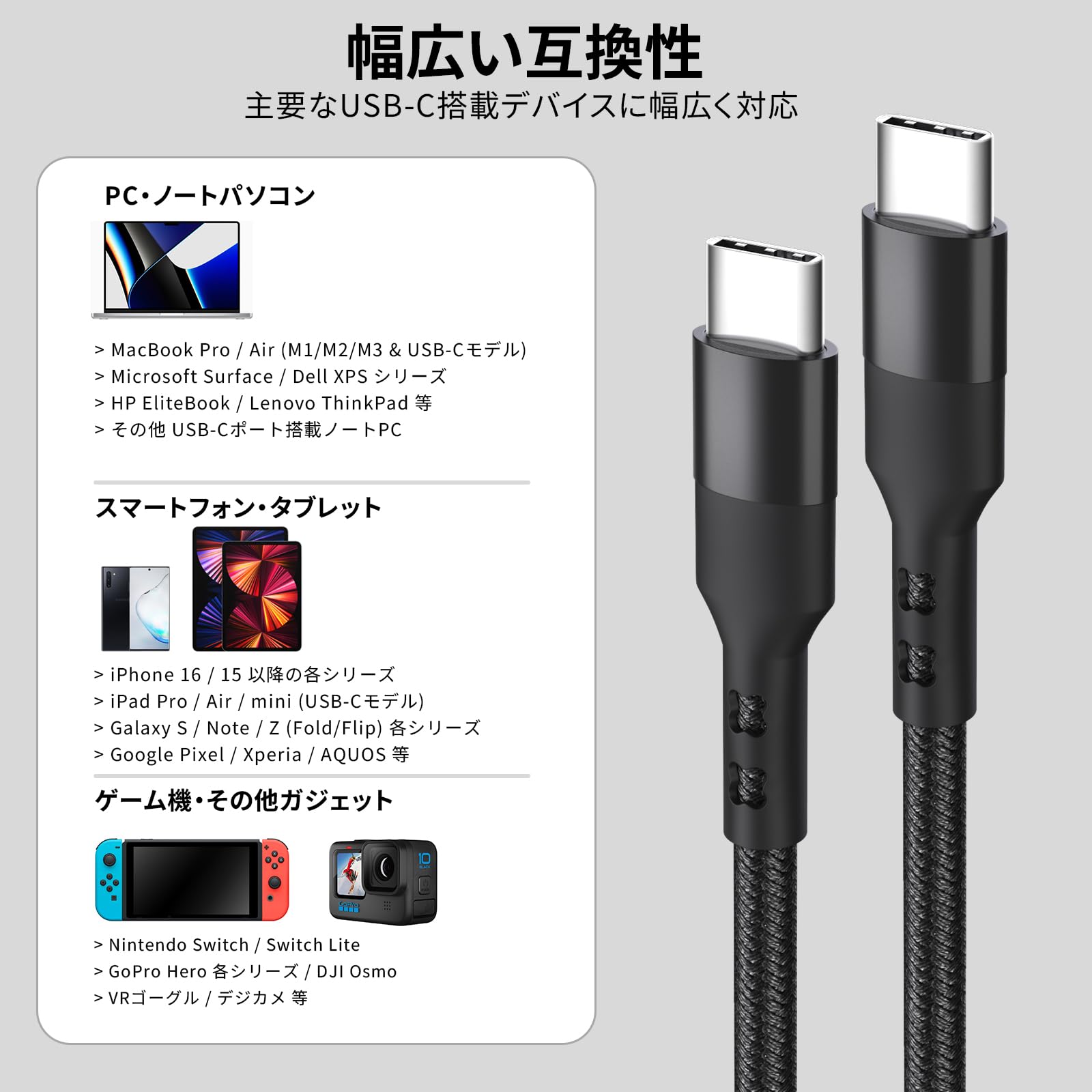 USB TypeCケーブル0.3m2本セットUSB C ケーブル Amazon.co.jp: USB C to C ケーブル 0.3m 3本セット PD 60W 急速充電